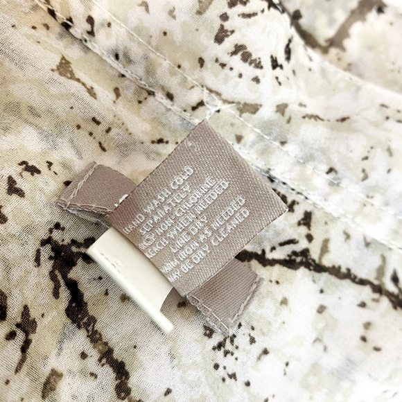 Chico’s Semi Sheer Split Tie Neck 3/4 Sleeve Blouse Size L - Picture 4 of 4